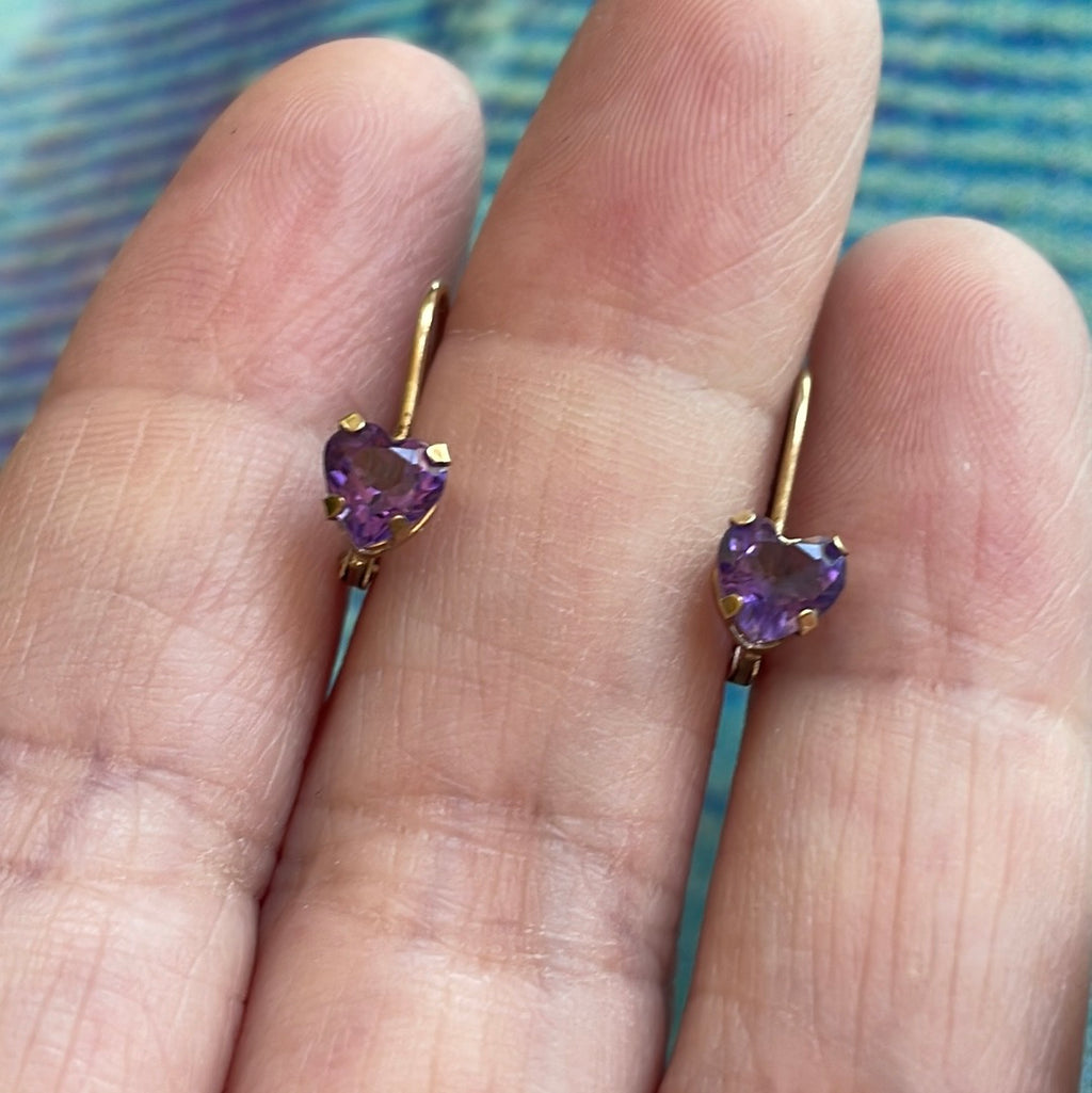 Vintage 10 k deals gold Amethyst Earrings