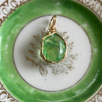 Emerald Pendant - Wire Wrapped - Gold Filled