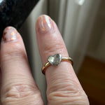 Heart Ring - 14k White and Yellow Gold - Vintage