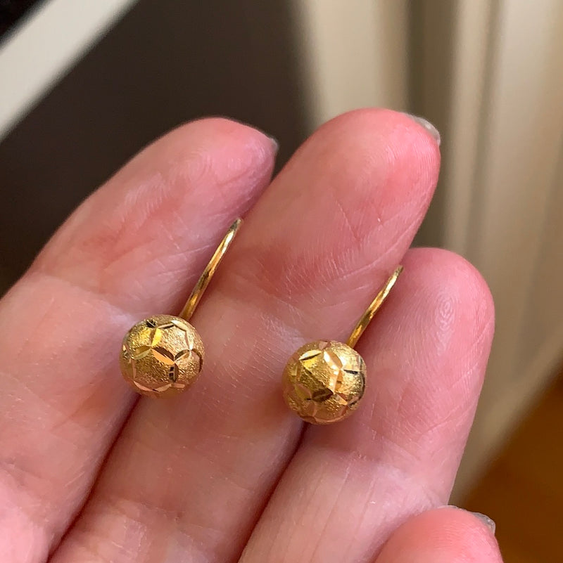 Orb Earrings - 22k Gold - Vintage