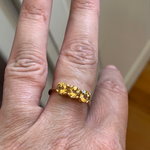 Golden Beryl Trilogy Ring - 9k Gold - Vintage