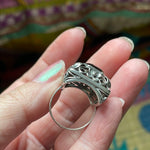 Smoky Topaz Ring - 835 Silver - Vintage