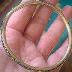 Enamel Bangle Bracelet - Sterling Silver - Vintage Bracelet