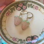 Blush Strawberry Earrings - costume jewelry earrings - handmade silver necklaces - handmade silver pendants - handmade gold wedding bands