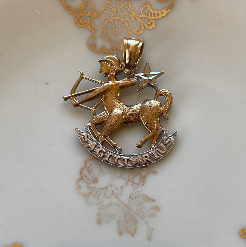 Vintage Jewelry – Paris sagittarius-zodiac-pendant-10k-gold-vintage