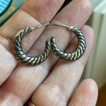 ridged-hoop-earrings-sterling-silver-vintage