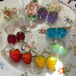 Glass Berry Earrings - Rainbow Hues - Gold Filled - Handmade