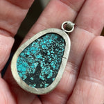 Turquoise Pendant - Sterling Silver - Vintage