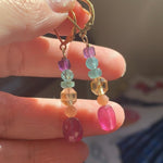 Rainbow Gemstone Earrings - Gold Filled - Handmade