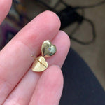 Diamond Heart Stud Earrings - 14k Gold - Vintage