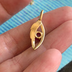 spinel-diamond-leaf-pendant-14k-gold-vintage