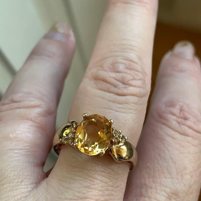 14k Rose Gold Diamond Citrine Ring – Boylerpf