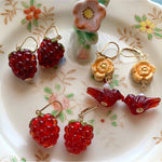 Bird and Berry Earrings - Gold Filled - Handmade