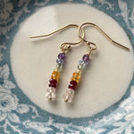 Rainbow Gemstone Earrings - 14k Gold - Handmade