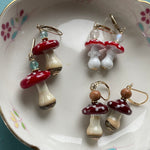 Mushroom Earrings - Amanita - Gold Filled - Handmade