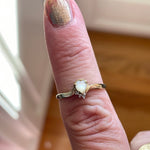 Mother of Pearl Heart Ring - Diamond - 10k Gold - Vintage