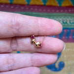 Ruby Swirl Earrings - 14k Gold - Vintage