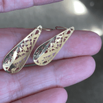 Filigree Drop Earrings - 14k Gold - Vintage