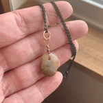 Beach Stone Necklace - Rose Gold Filled Chain - Handmade - Love Vintage Paris