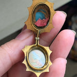 Enamel Flower Locket - Gold Filled Locket - Antique Locket