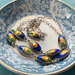 enamel-peacock-feather-necklace-sterling-silver-vintage