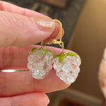 Clear Glass Berry Earrings - Gold Filled - Handmade