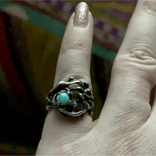 Turquoise Navajo Ring - Sterling Silver - JP Jason and Pearl - Vintage