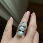 Moonstone Trilogy Ring - Sterling Silver - Vintage