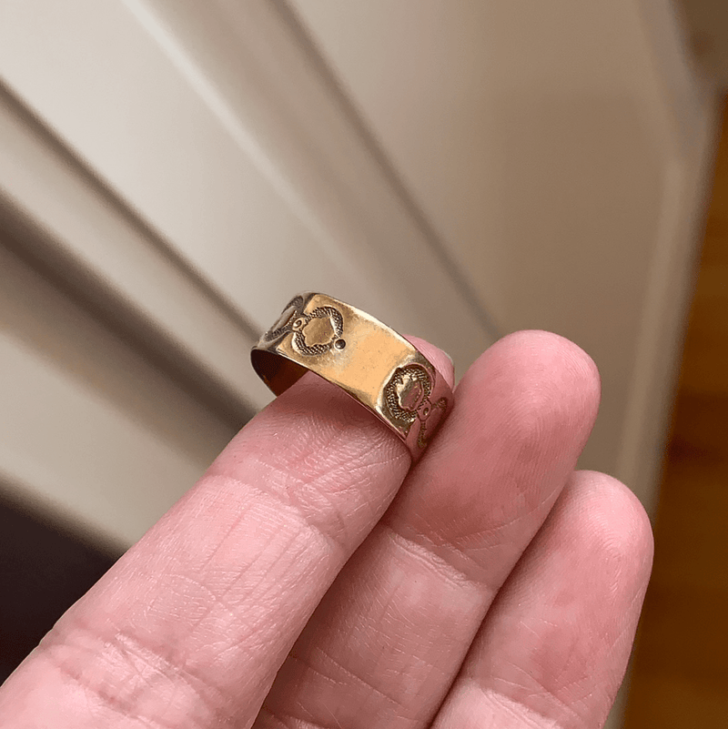 Flower Gold Cigar Band - 10k Gold - Antique