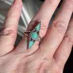 Turquoise Inlay Ring - Sterling Silver - Vintage