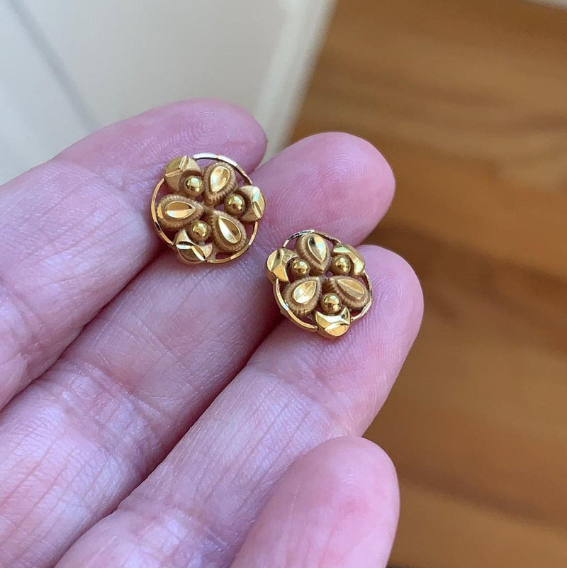 Traditional design 22kt gold Earrings traditional kundan meena jewelry |  eBay