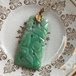 Carved Jade Necklace - 10k Gold - Vintage - Love Vintage Paris