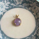 Lavender Jade Pendant - 14k Gold - Vintage