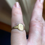 Initial Signet Ring - 14k Gold - Vintage