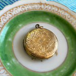 Engraved Flower Locket - Gold Filled - Vintage locket - gold locket - gold filled locket