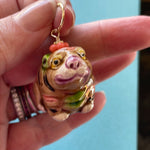 Chinese Zodiac Sign Pendant - Hand Painted - Gold Filled - Handmade
