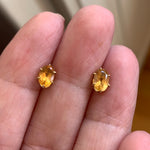 Citrine Stud Earrings -10k Gold - Vintage