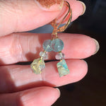 Opal, Apatite and Aquamarine Earrings - Gold Filled - Handmade