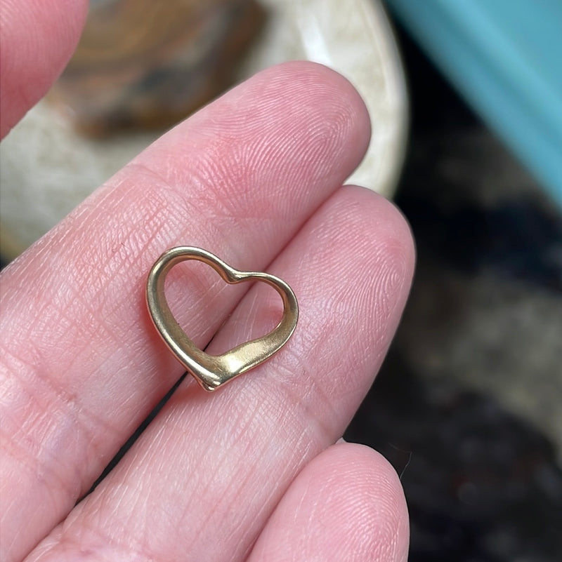 Floating Heart Necklace - 14k Gold - Vintage