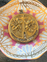 Nouveau Flower Locket - Paste - Antique locket