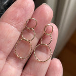 Circle Drop Earrings - 14k Gold - Vintage