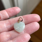 Jade Heart Pendant - 14k Gold - Vintage