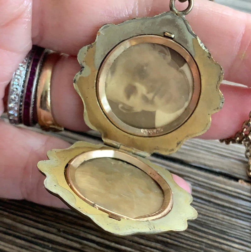 Nouveau Mermaid Locket - Gold Filled Locket- Antique Locket