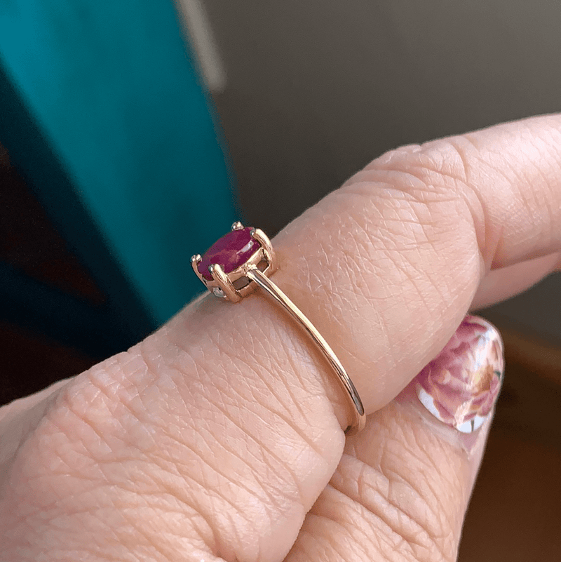 Ruby Solitaire - 10k Gold - Vintage