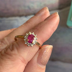 Ruby Diamond Ring - 10k Gold - Vintage