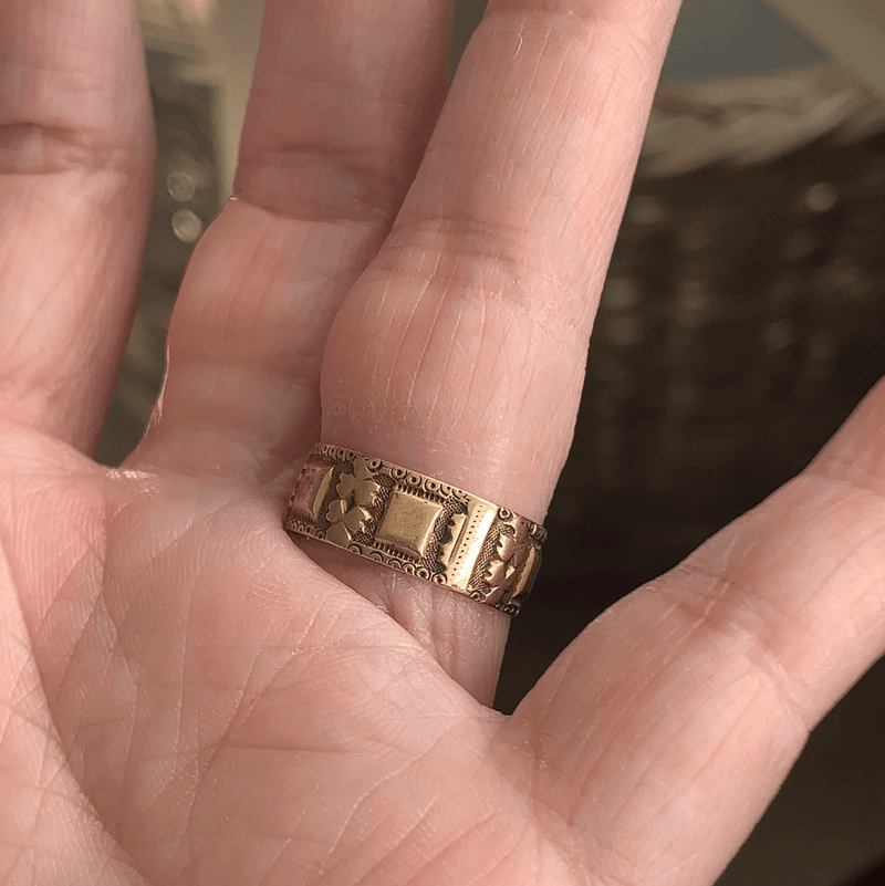 Cigar Band - 10k Rose Gold - Antique