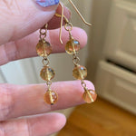 Citrine Drop Earrings - Gold Filled - Handmade