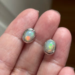 Opal Earrings - Sterling Silver - Vintage