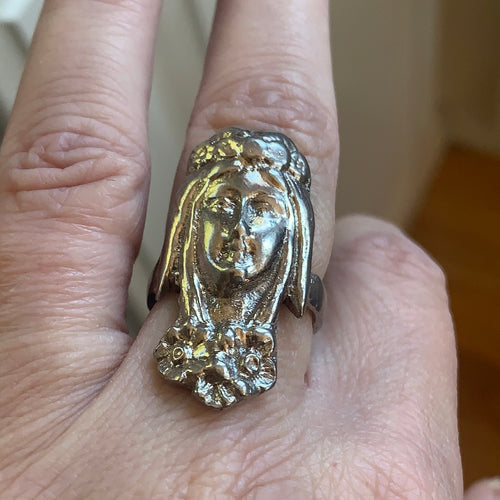 Flower Goddess Ring - Sterling Silver - Vintage