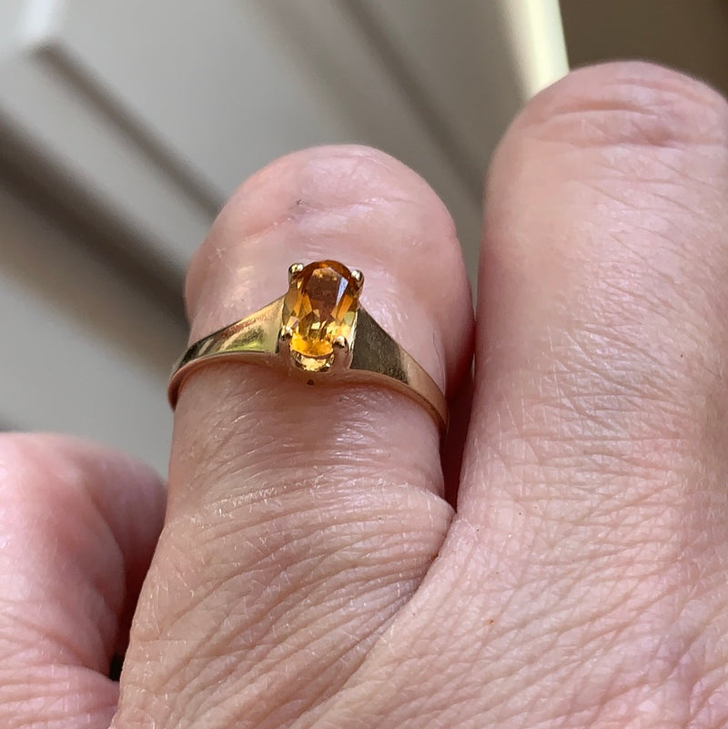 Citrine Ring - 14k Gold - Vintage